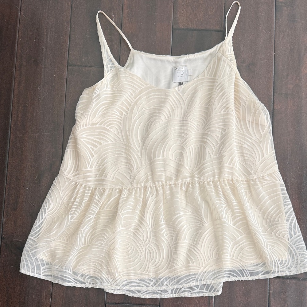 Anthropologie Cream Patterned Camisole